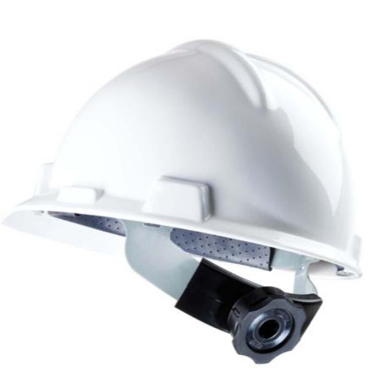 Cappello Rigido MSA Fas-Trac 4-Pt Nero Scanalato | Sospensione A Cricchetto 492559